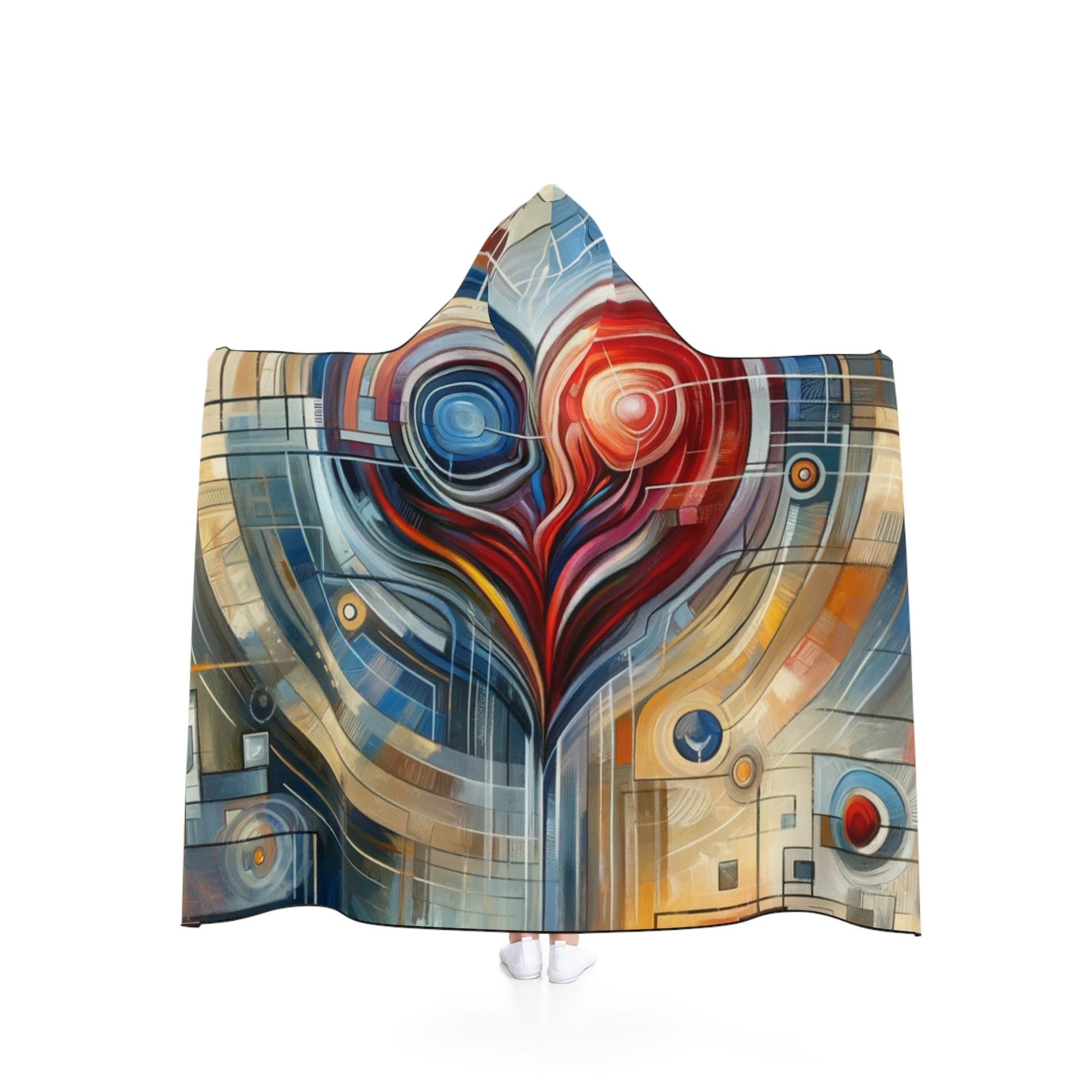Techno Heart Harmony Hooded Blanket - ATUH.ART