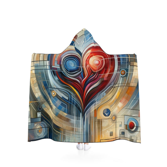 Techno Heart Harmony Hooded Blanket - ATUH.ART