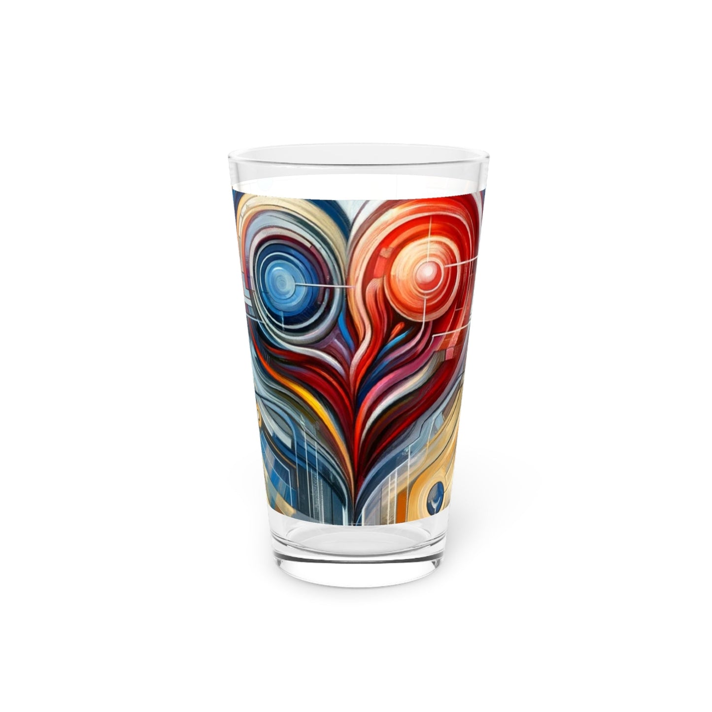 Techno Heart Harmony Pint Glass, 16oz - ATUH.ART