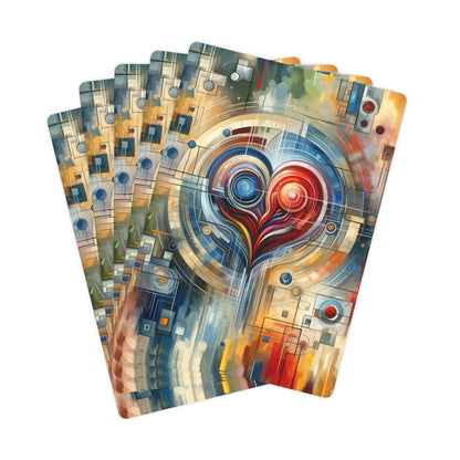 Techno Heart Harmony Poker Cards - ATUH.ART