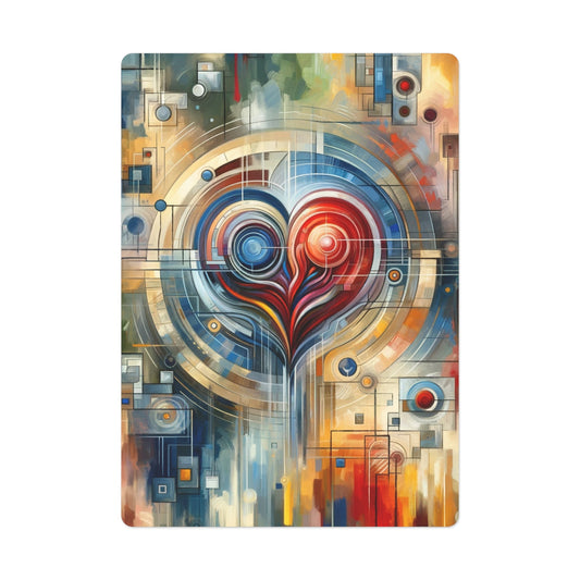 Techno Heart Harmony Poker Cards - ATUH.ART