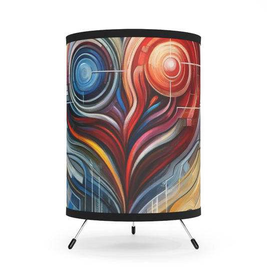 Techno Heart Harmony Tripod Lamp with High-Res Printed Shade, US\CA plug - ATUH.ART