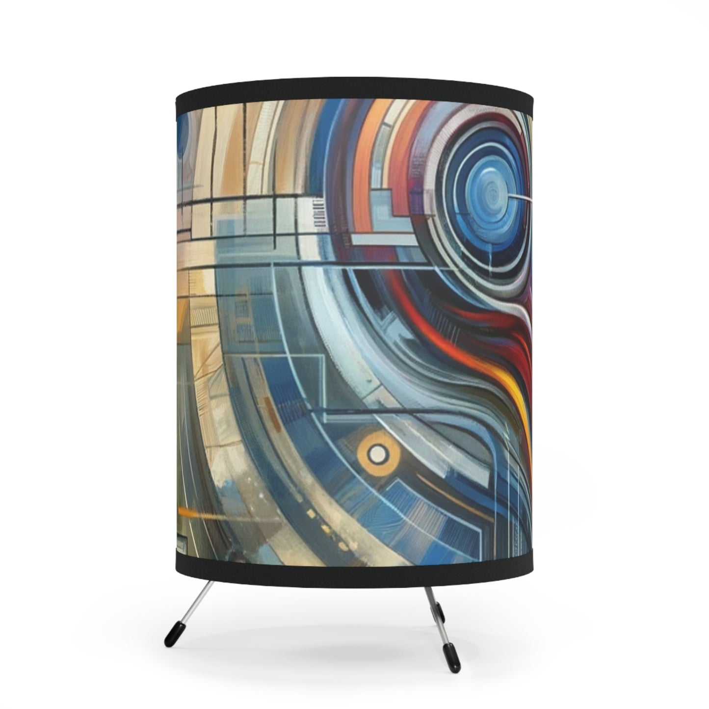 Techno Heart Harmony Tripod Lamp with High-Res Printed Shade, US\CA plug - ATUH.ART