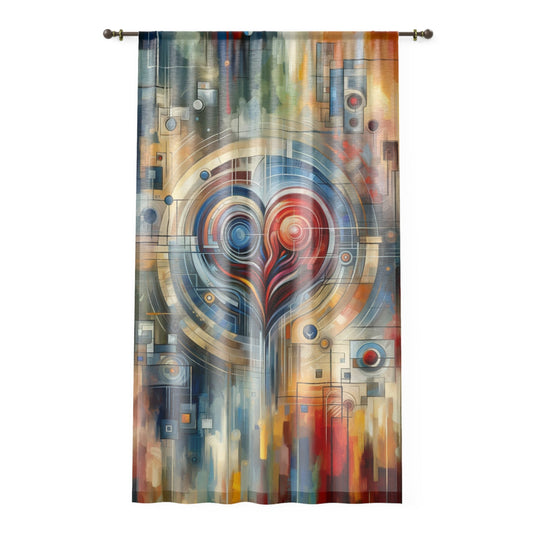 Techno Heart Harmony Window Curtain - ATUH.ART