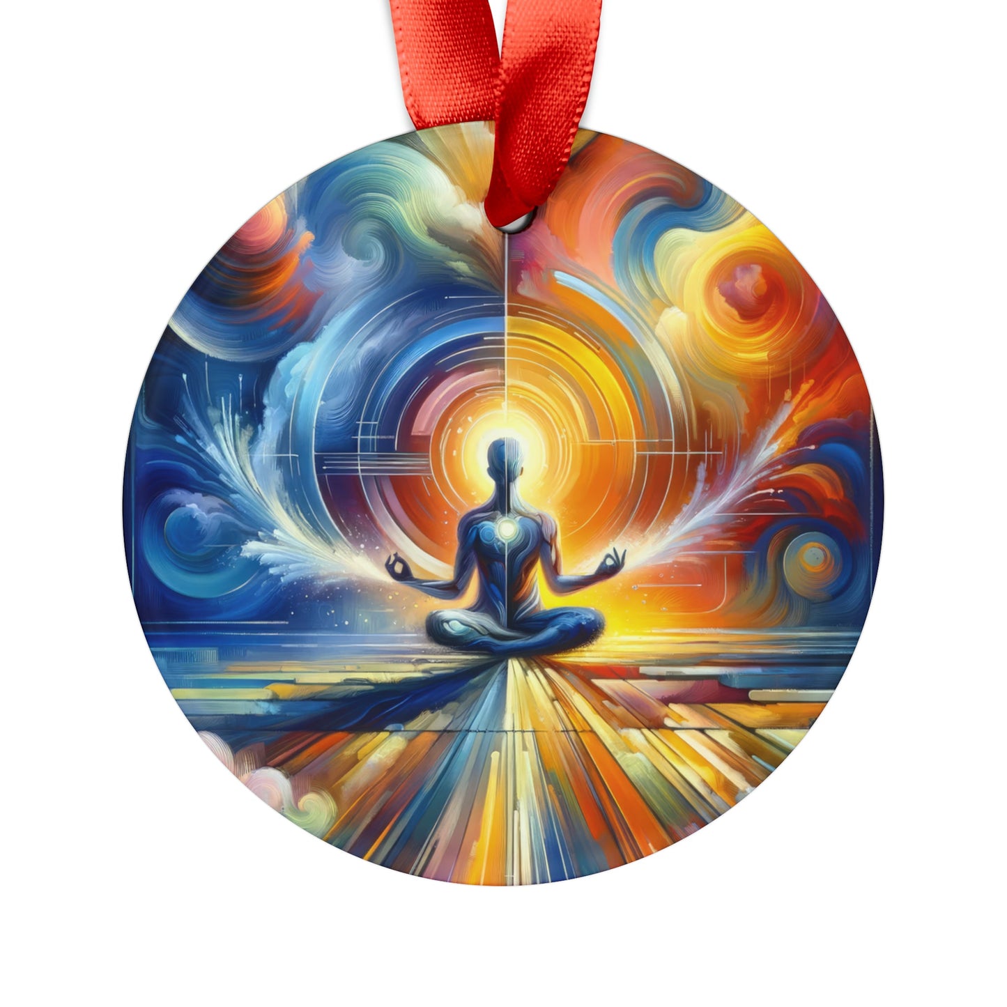 Techno Spiritual Synthesis Acrylic Ornament with Ribbon - ATUH.ART