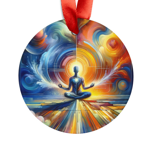 Techno Spiritual Synthesis Acrylic Ornament with Ribbon - ATUH.ART