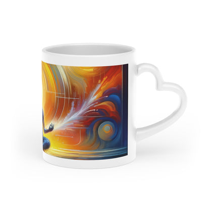 Techno Spiritual Synthesis Heart-Shaped Mug - ATUH.ART