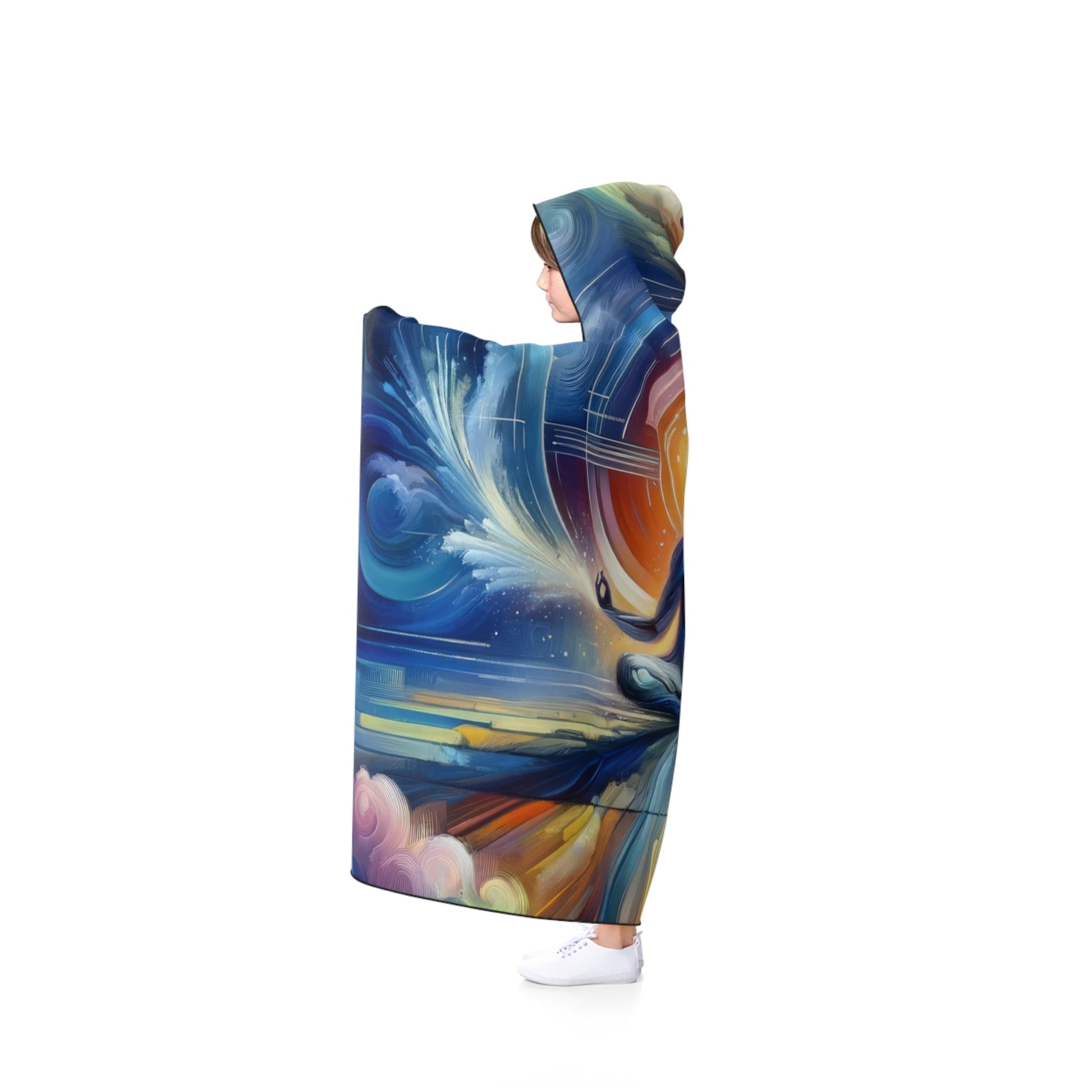 Techno Spiritual Synthesis Hooded Blanket - ATUH.ART
