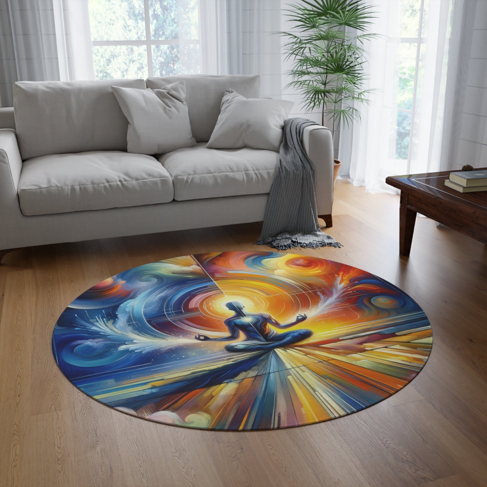 Techno Spiritual Synthesis Round Rug - ATUH.ART