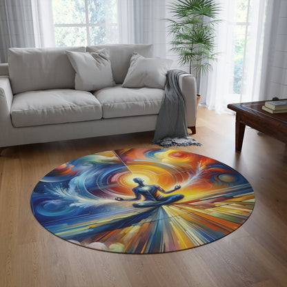 Techno Spiritual Synthesis Round Rug - ATUH.ART