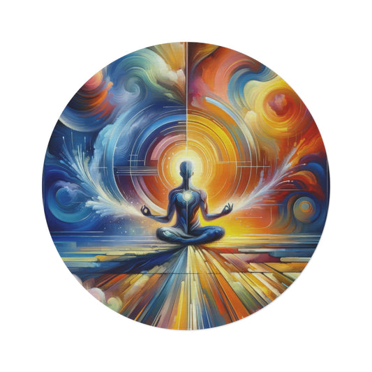 Techno Spiritual Synthesis Round Rug - ATUH.ART