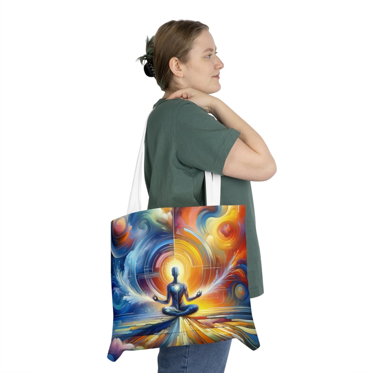 Techno Spiritual Synthesis Shoulder Tote Bag (AOP) - ATUH.ART