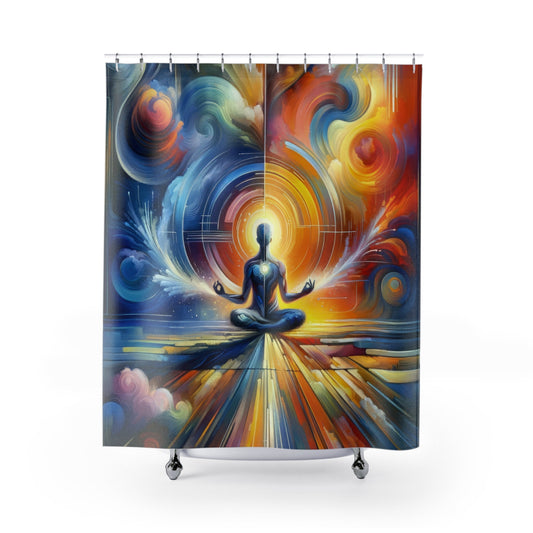 Techno Spiritual Synthesis Shower Curtains - ATUH.ART