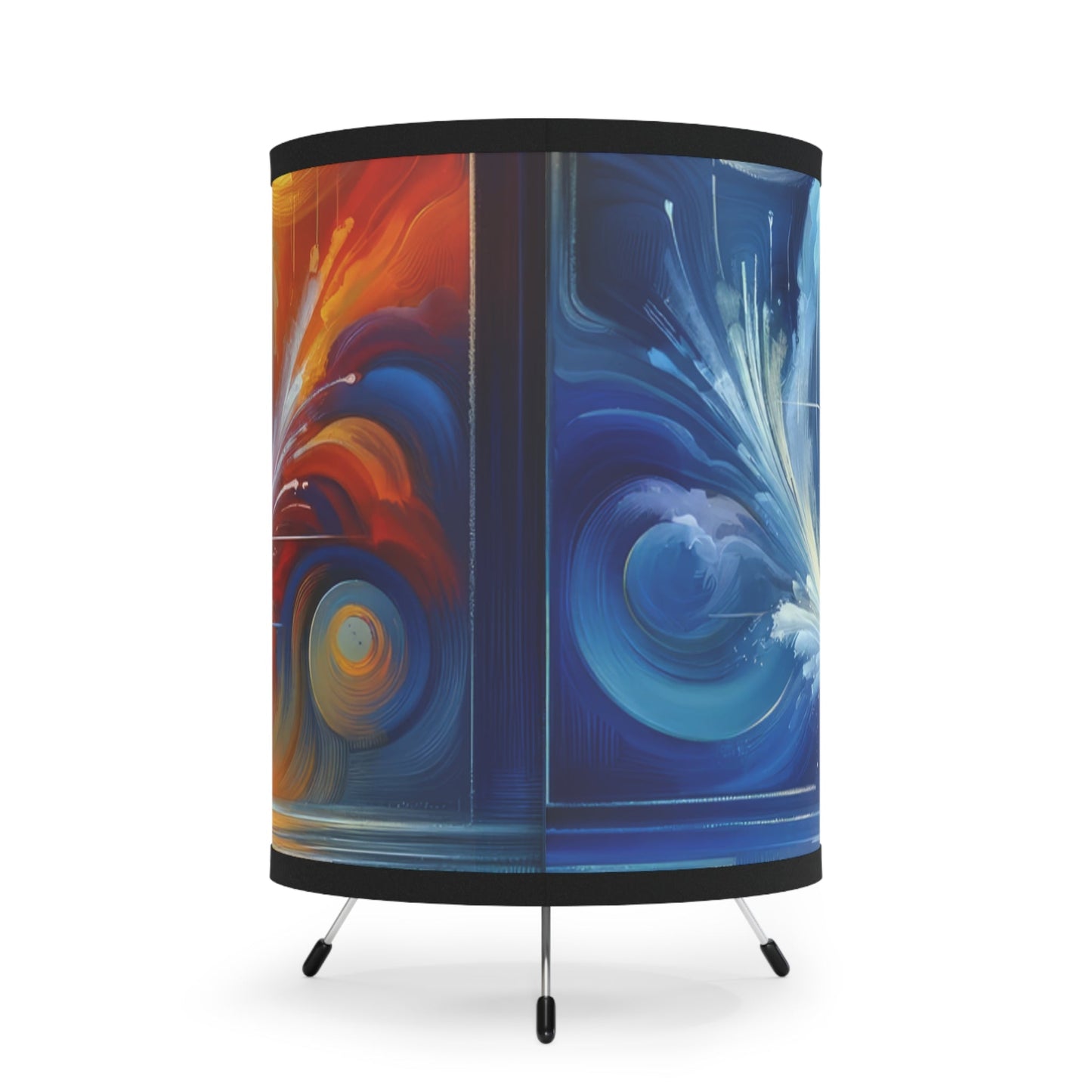 Techno Spiritual Synthesis Tripod Lamp with High-Res Printed Shade, US\CA plug - ATUH.ART