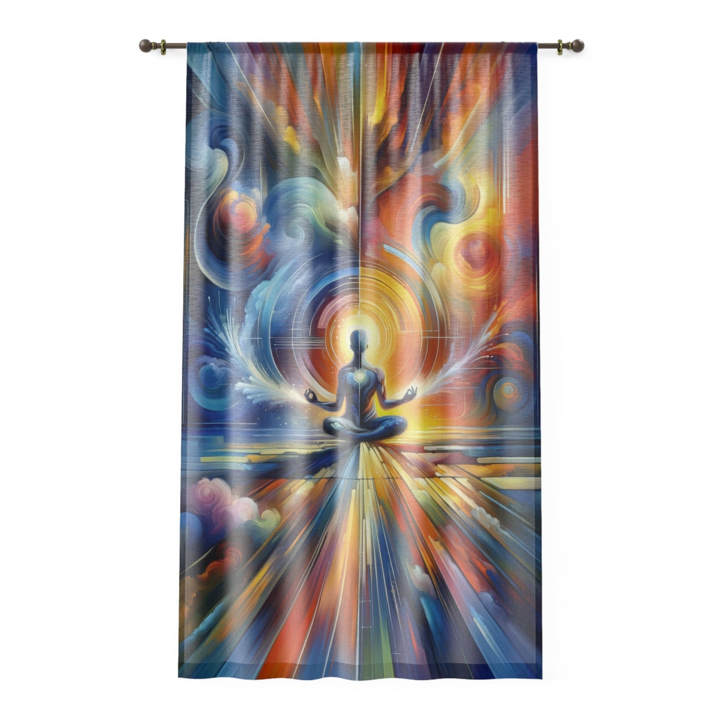 Techno Spiritual Synthesis Window Curtain - ATUH.ART