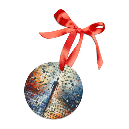 Technological Connectivity Bridge Acrylic Ornament with Ribbon - ATUH.ART