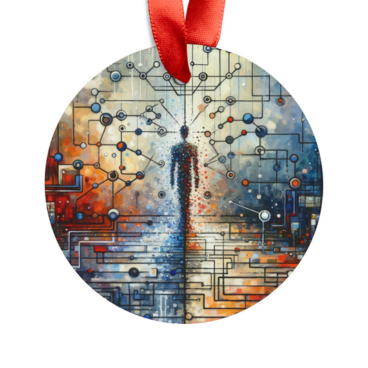 Technological Connectivity Bridge Acrylic Ornament with Ribbon - ATUH.ART