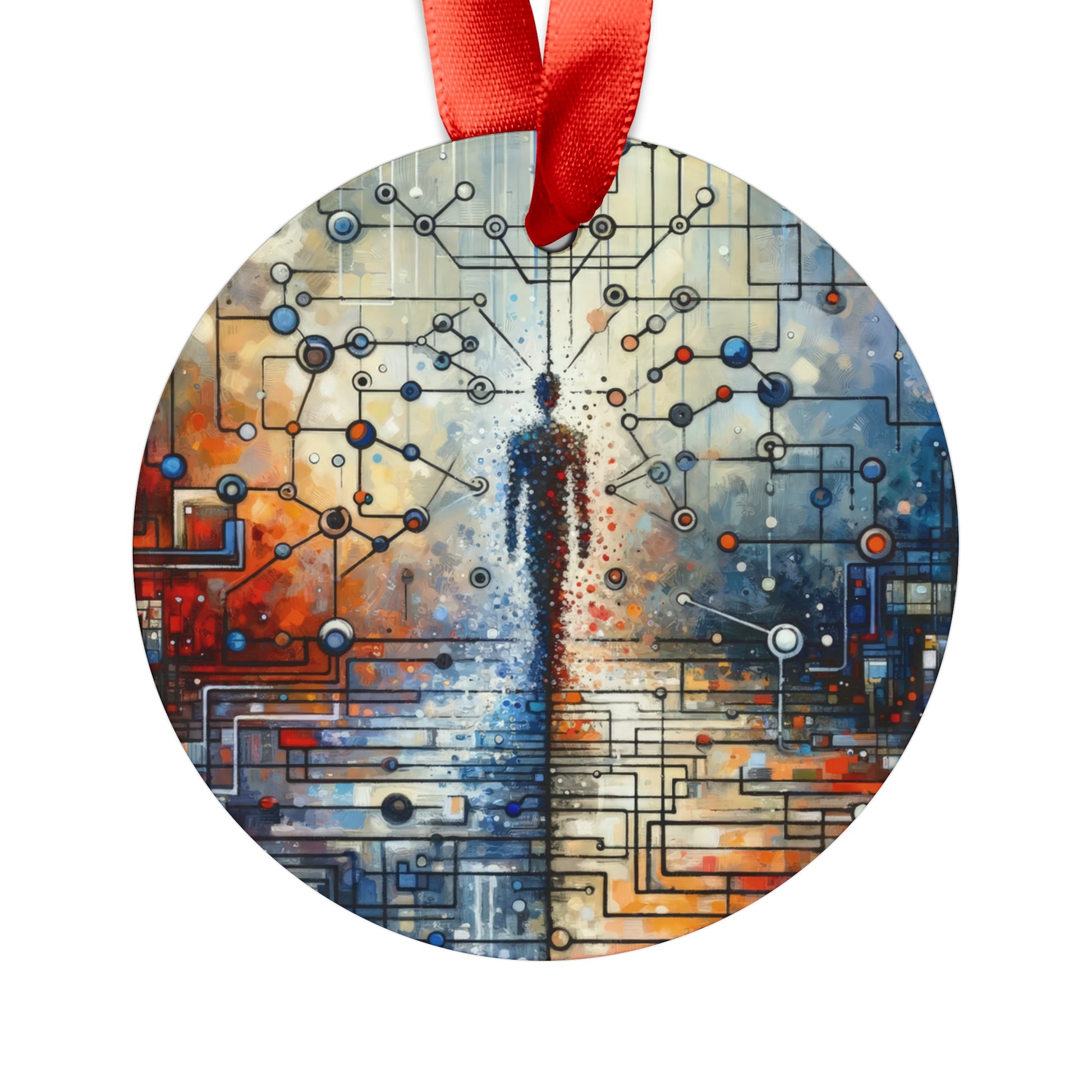 Technological Connectivity Bridge Acrylic Ornament with Ribbon - ATUH.ART