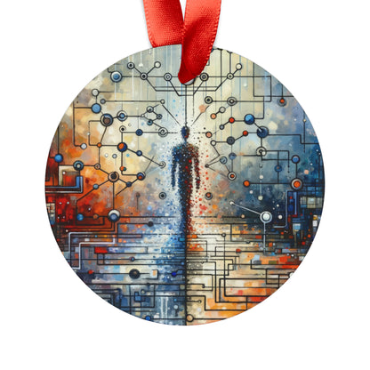 Technological Connectivity Bridge Acrylic Ornament with Ribbon - ATUH.ART
