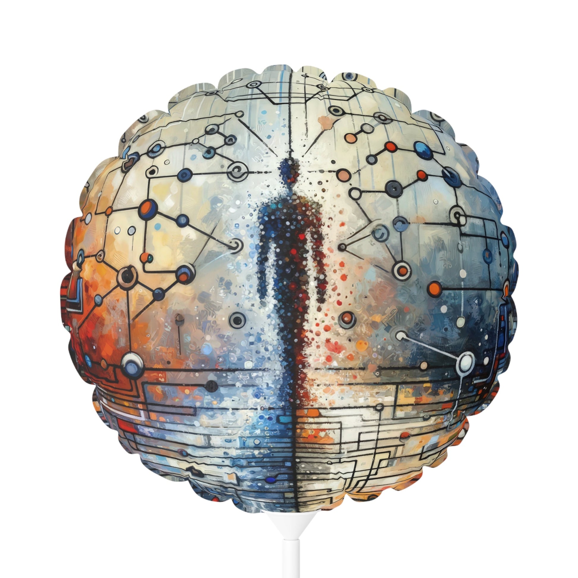 Technological Connectivity Bridge Balloon (Round and Heart-shaped), 11" - ATUH.ART