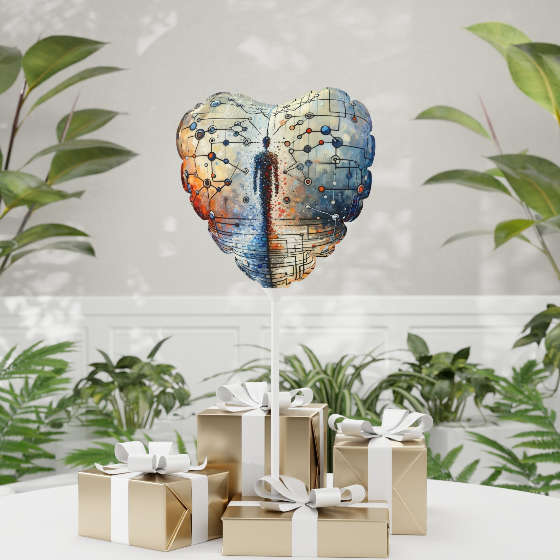 Technological Connectivity Bridge Balloon (Round and Heart-shaped), 11" - ATUH.ART