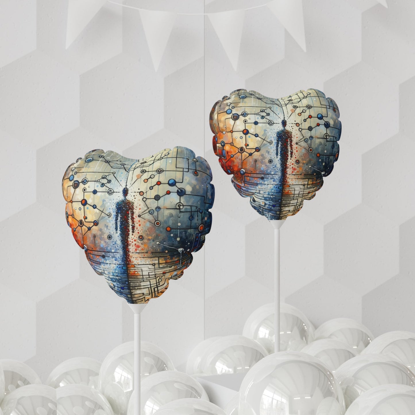 Technological Connectivity Bridge Balloon (Round and Heart-shaped), 11" - ATUH.ART