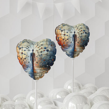 Technological Connectivity Bridge Balloon (Round and Heart-shaped), 11" - ATUH.ART