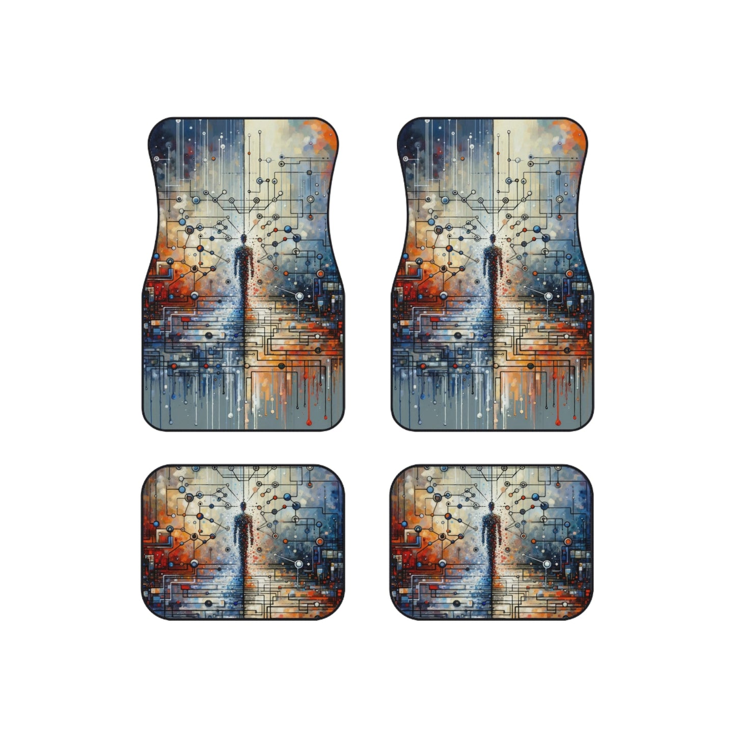 Technological Connectivity Bridge Car Mats (Set of 4) - ATUH.ART