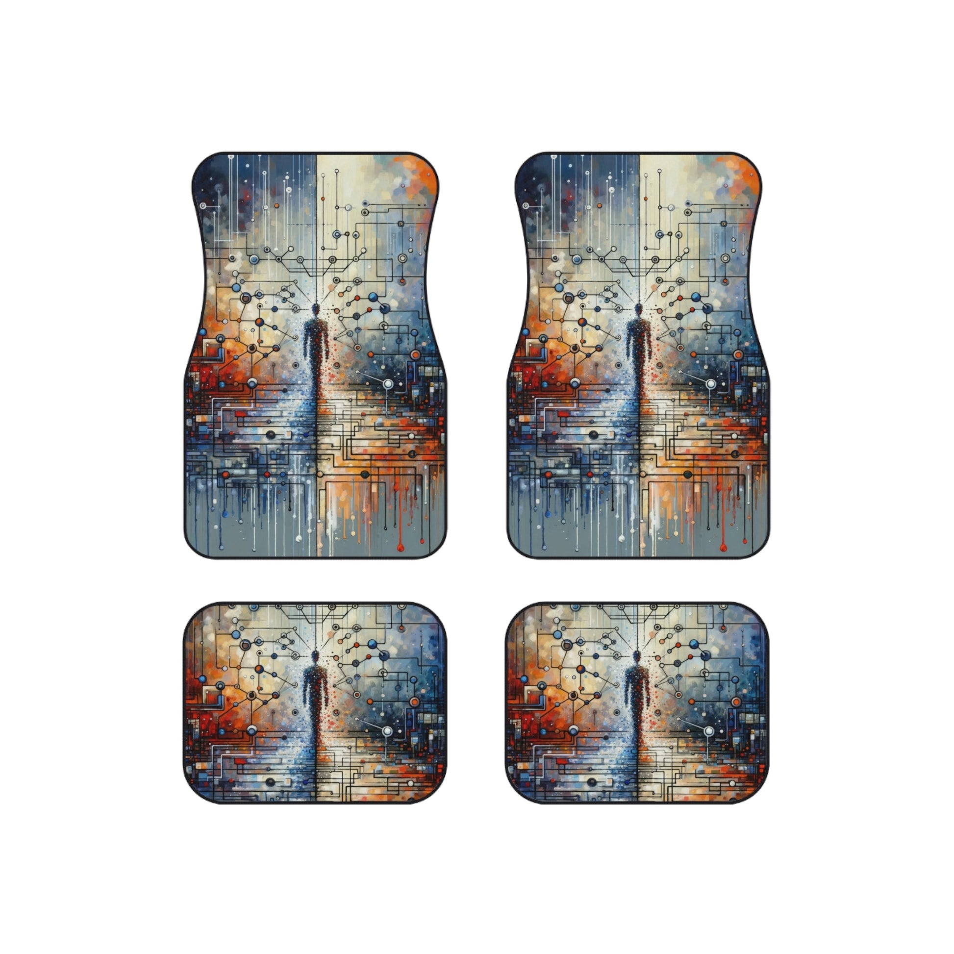 Technological Connectivity Bridge Car Mats (Set of 4) - ATUH.ART