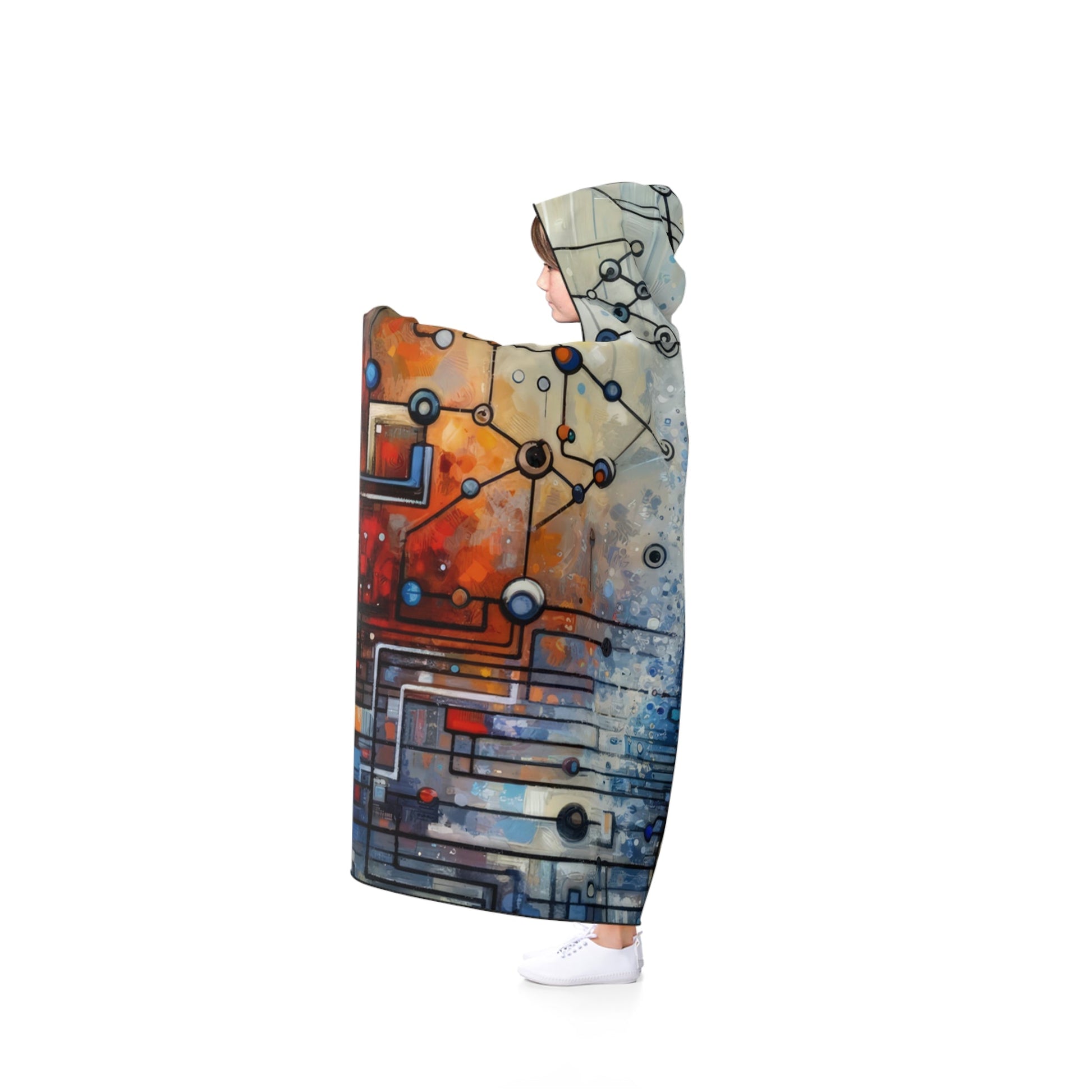 Technological Connectivity Bridge Hooded Blanket - ATUH.ART