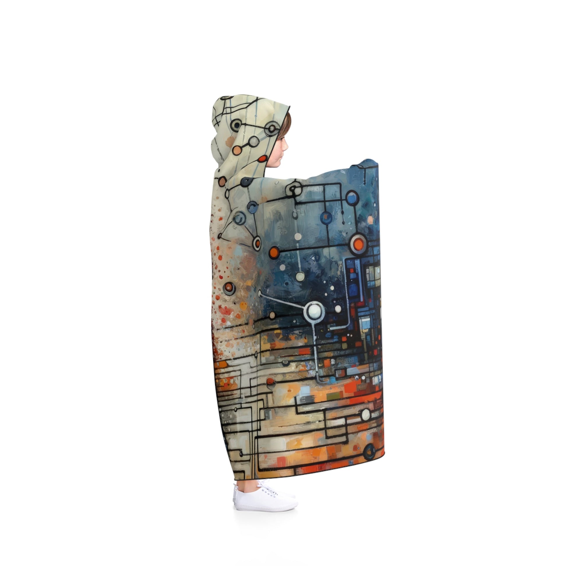 Technological Connectivity Bridge Hooded Blanket - ATUH.ART