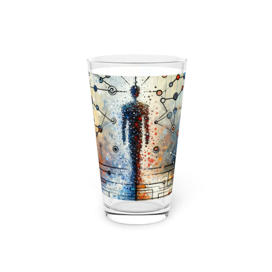 Technological Connectivity Bridge Pint Glass, 16oz - ATUH.ART