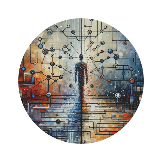 Technological Connectivity Bridge Round Rug - ATUH.ART