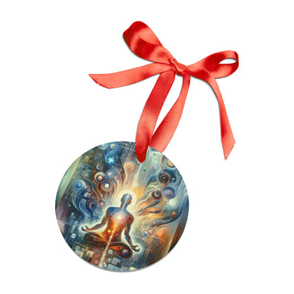 Technological Spiritual Synthesis Acrylic Ornament with Ribbon - ATUH.ART