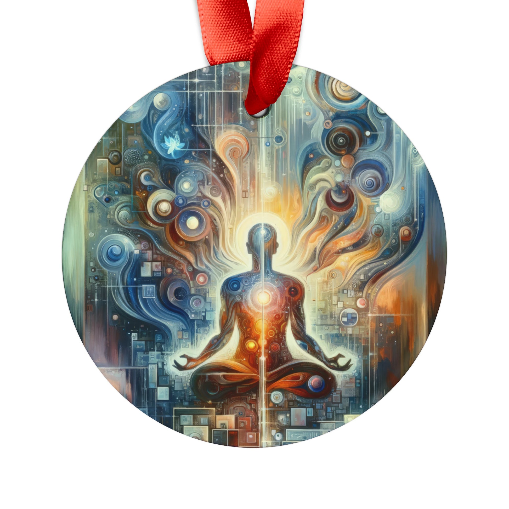 Technological Spiritual Synthesis Acrylic Ornament with Ribbon - ATUH.ART