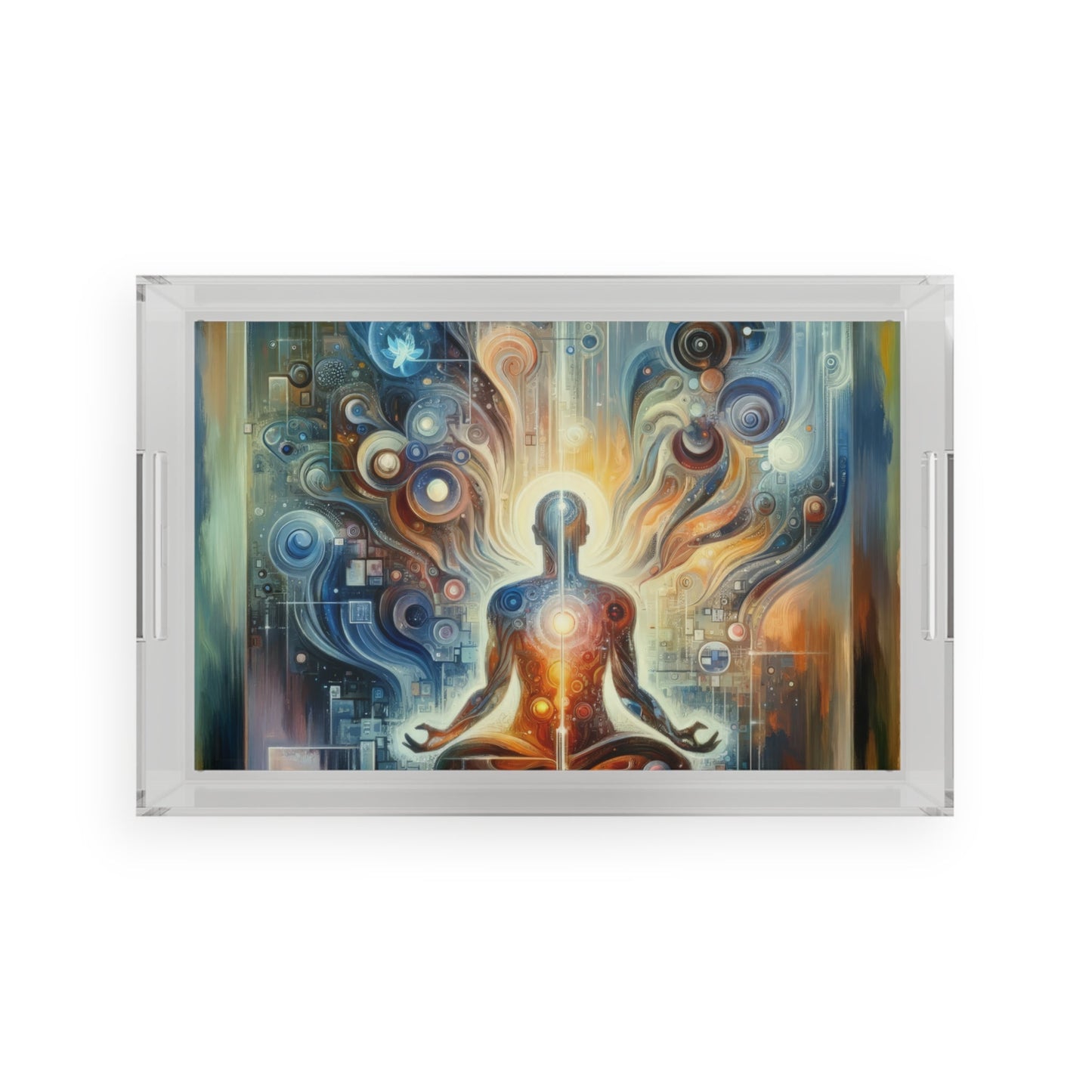 Technological Spiritual Synthesis Acrylic Serving Tray - ATUH.ART