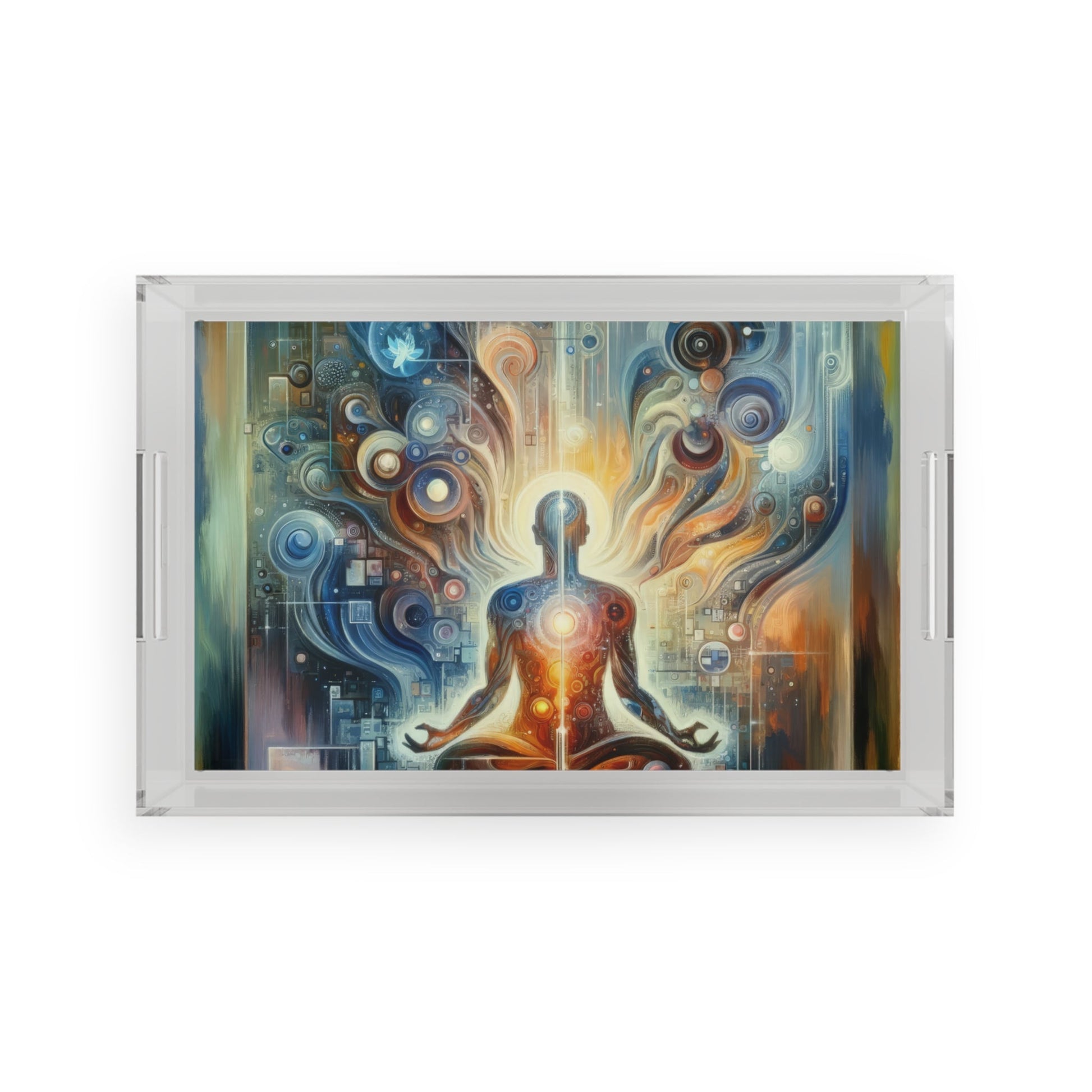 Technological Spiritual Synthesis Acrylic Serving Tray - ATUH.ART