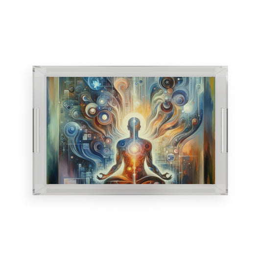 Technological Spiritual Synthesis Acrylic Serving Tray - ATUH.ART