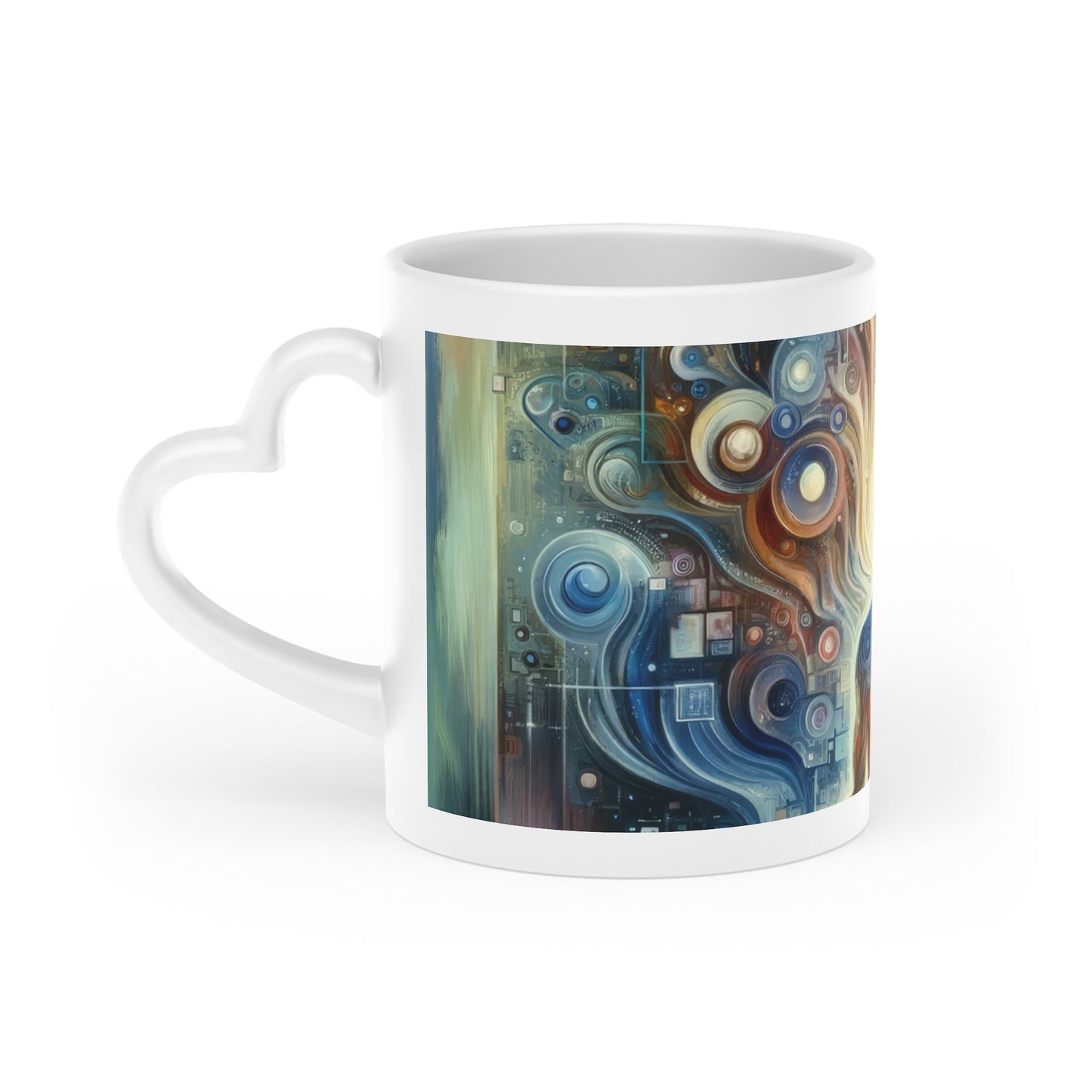 Technological Spiritual Synthesis Heart-Shaped Mug - ATUH.ART