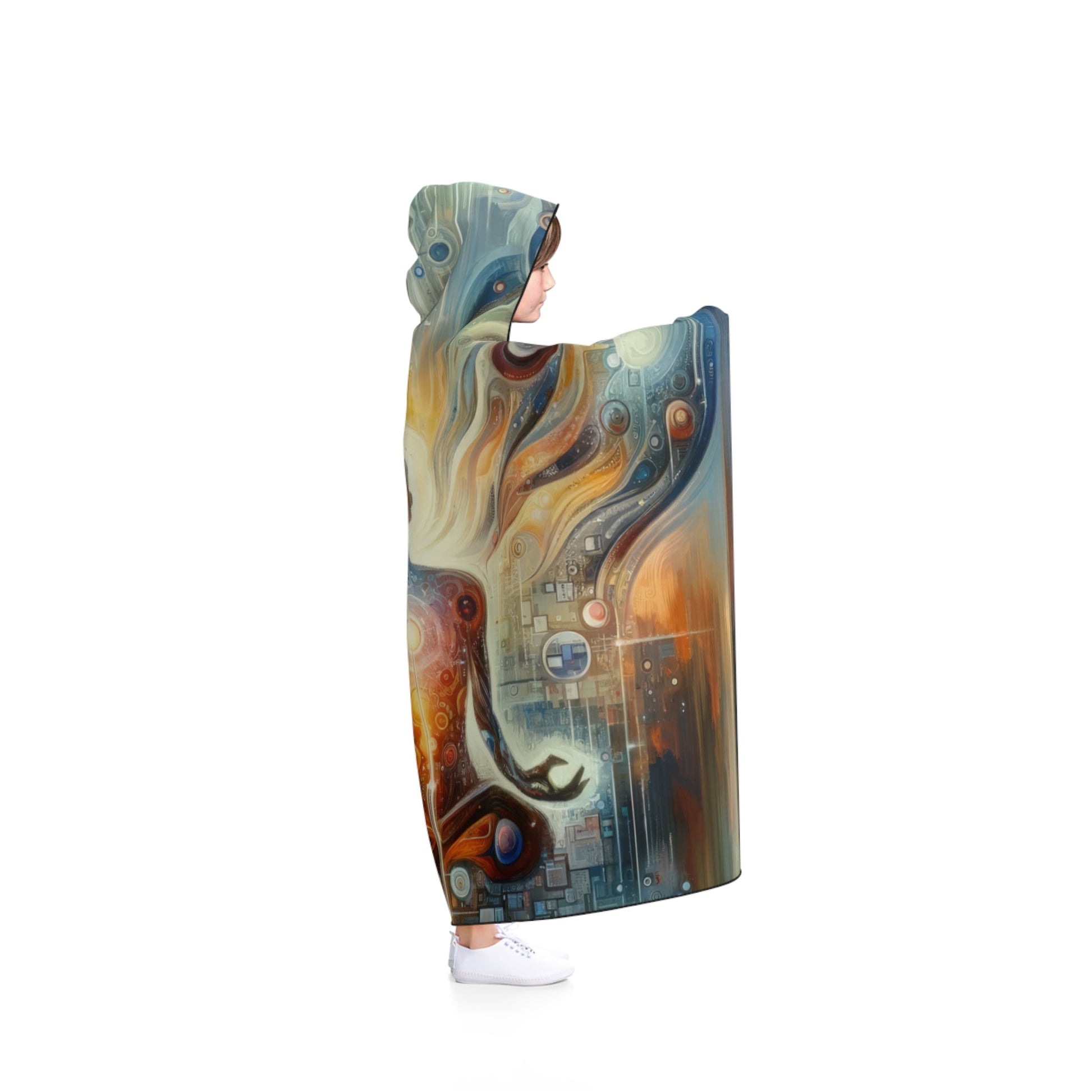 Technological Spiritual Synthesis Hooded Blanket - ATUH.ART