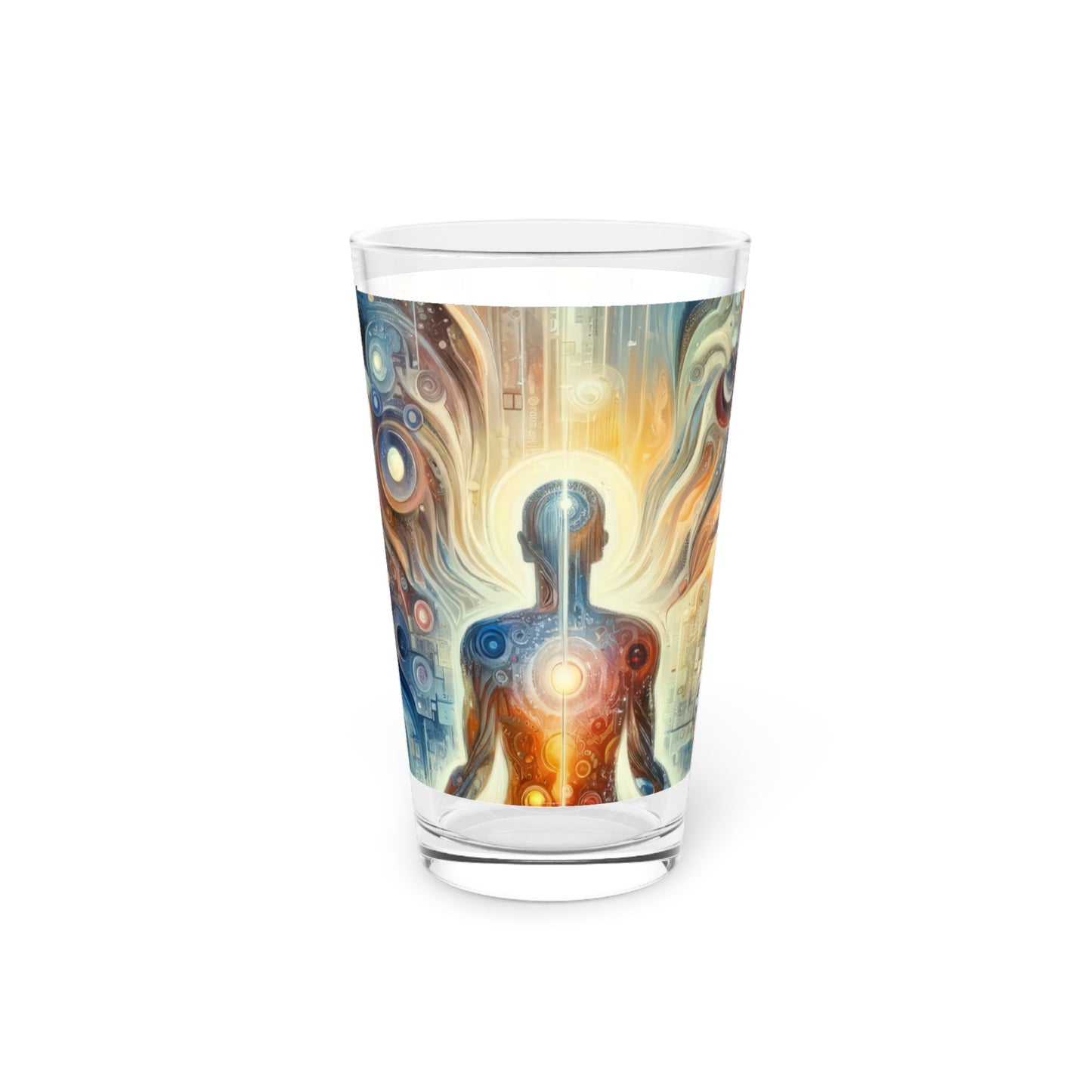 Technological Spiritual Synthesis Pint Glass, 16oz - ATUH.ART