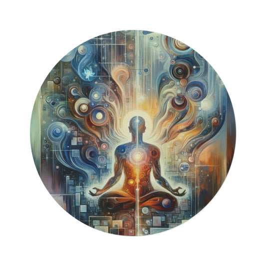 Technological Spiritual Synthesis Round Rug - ATUH.ART