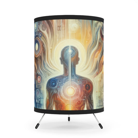 Technological Spiritual Synthesis Tripod Lamp with High-Res Printed Shade, US\CA plug - ATUH.ART