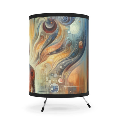 Technological Spiritual Synthesis Tripod Lamp with High-Res Printed Shade, US\CA plug - ATUH.ART