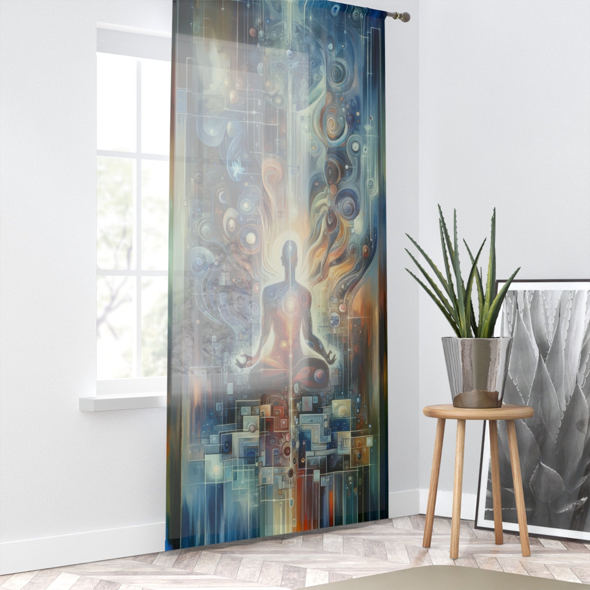 Technological Spiritual Synthesis Window Curtain - ATUH.ART