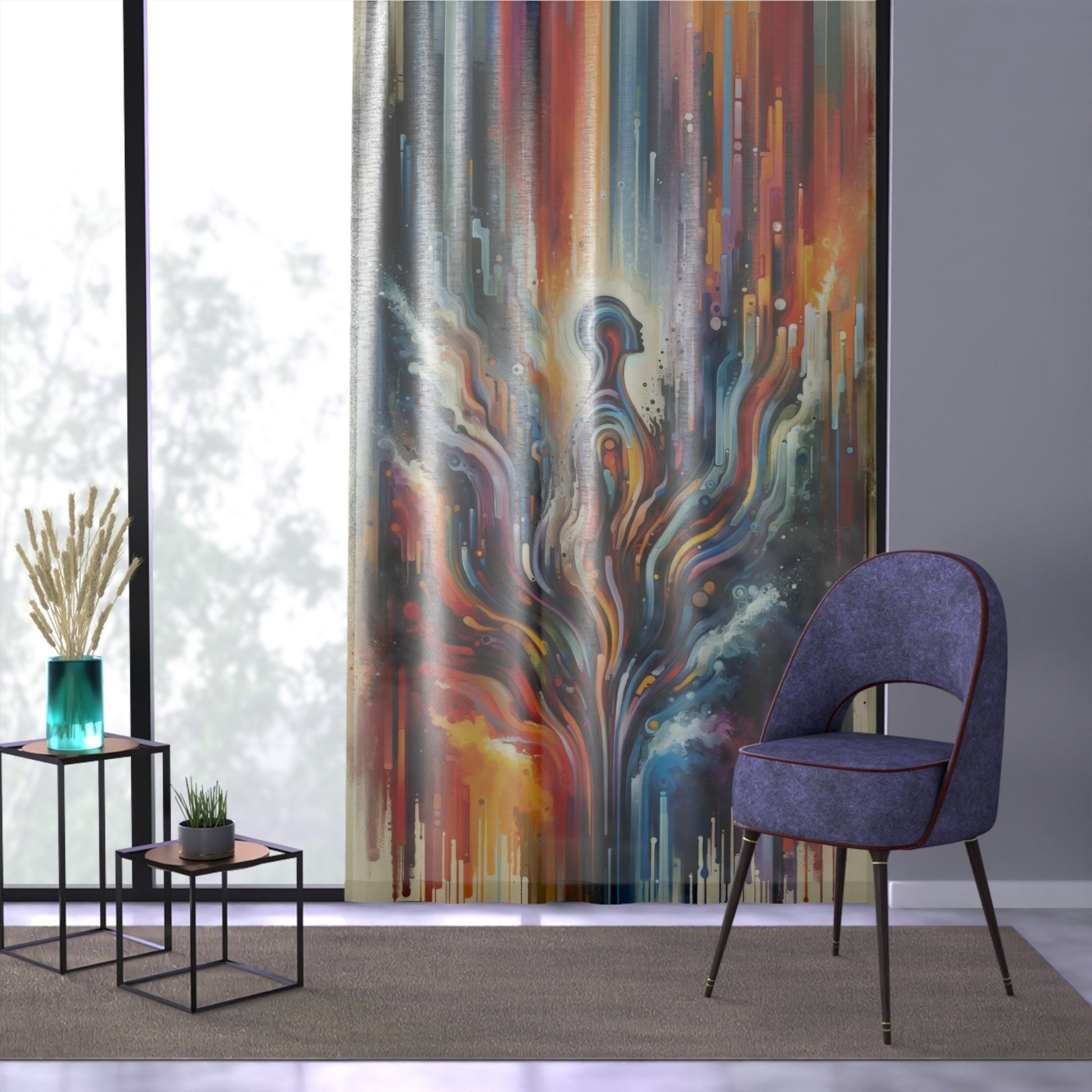 Threshold Collective Consciousness Window Curtain - ATUH.ART