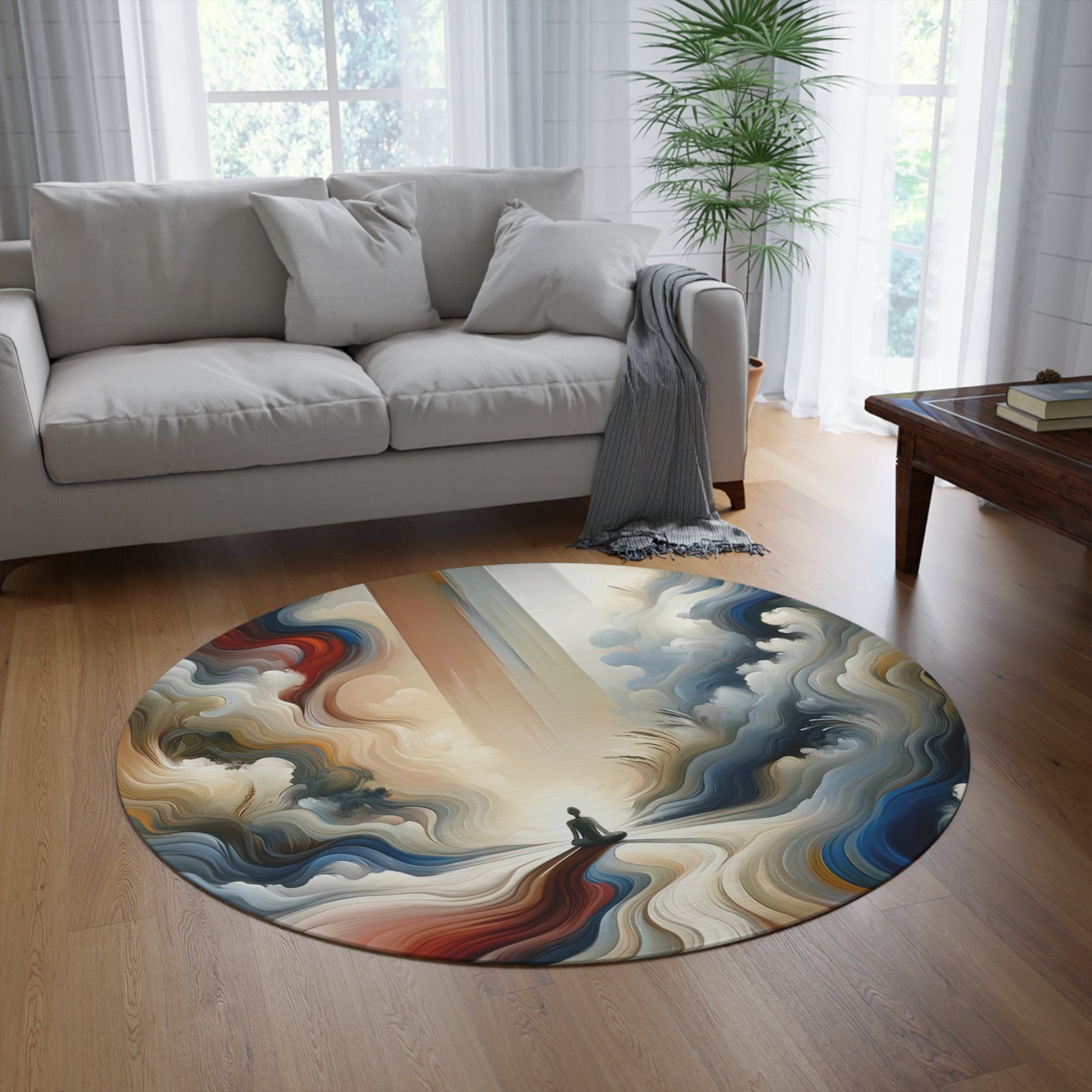 Tranquil Haven Respite Round Rug - ATUH.ART