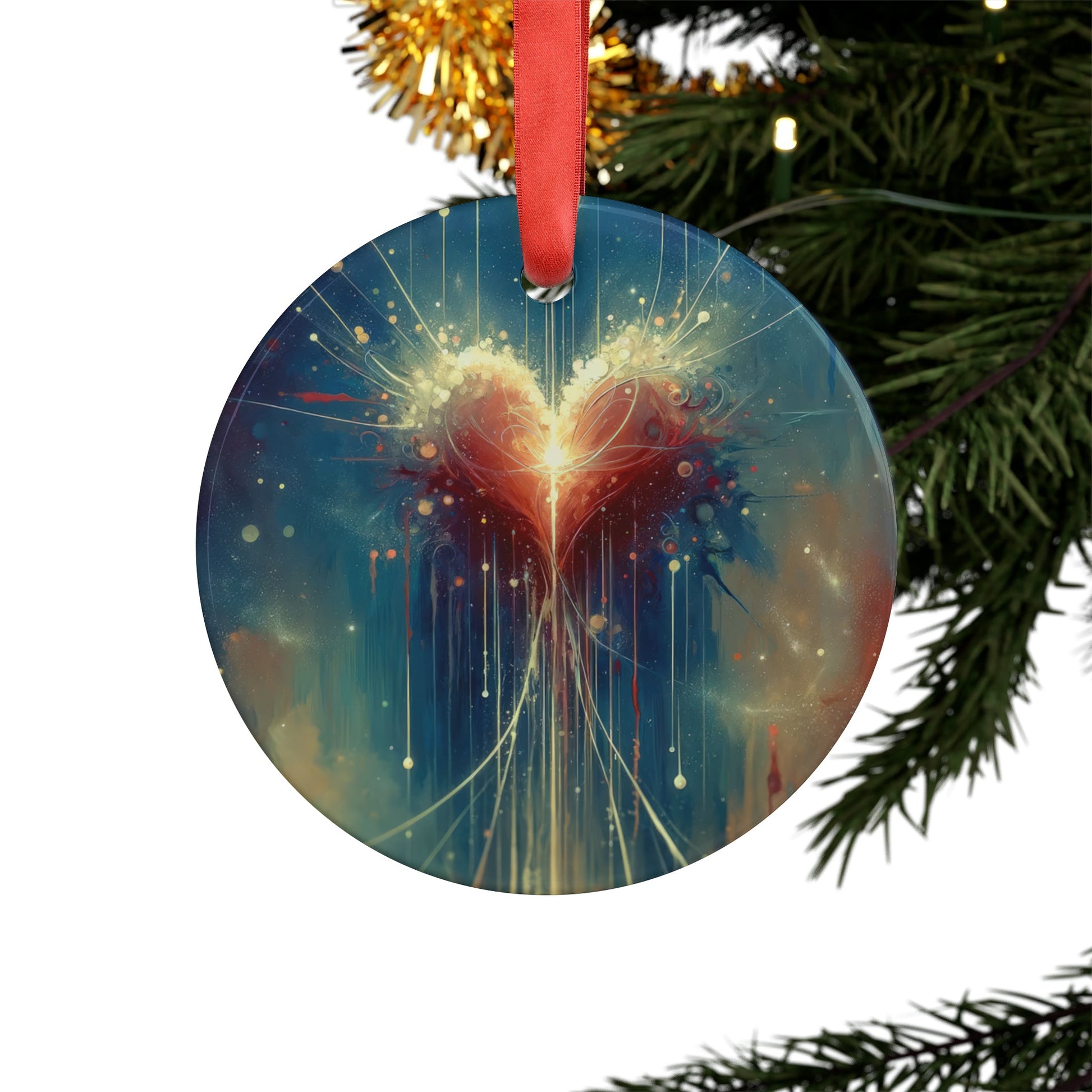 Transcendent Connection Beauty Acrylic Ornament with Ribbon - ATUH.ART