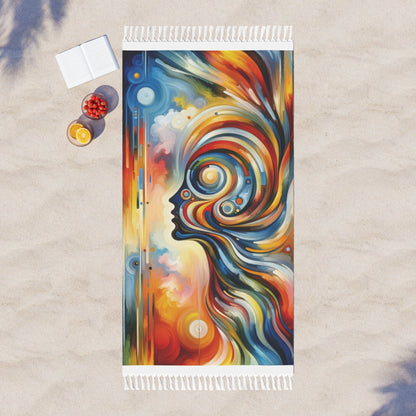 Transformative Harmonic Tachism Boho Beach Cloth - ATUH.ART