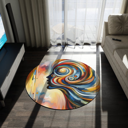Transformative Harmonic Tachism Round Rug - ATUH.ART